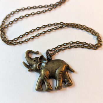 Antique Bronze Elephant Vintage Style Necklace