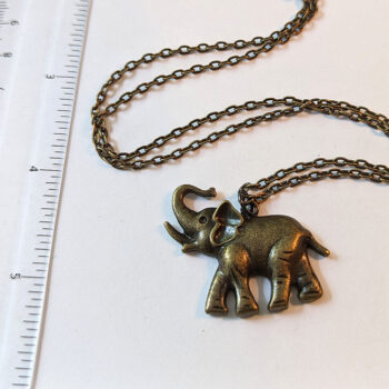 Antique Bronze Elephant Vintage Style Necklace - Image 3