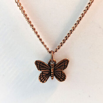 Antique Copper Butterfly Vintage Style Necklace