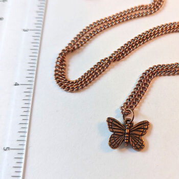 Antique Copper Butterfly Vintage Style Necklace - Image 2