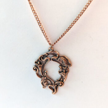 Antique Copper Calla Lily Flowers Antique Style Vintage Style Necklace