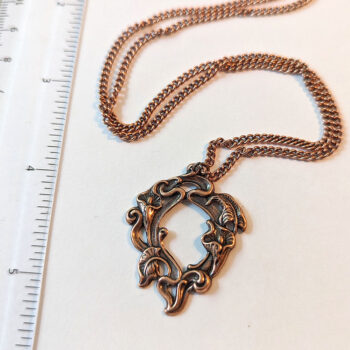 Antique Copper Calla Lily Flowers Antique Style Vintage Style Necklace - Image 2