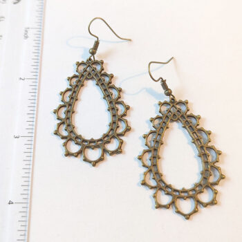 Antique Bronze Large Teardrop Vintage Style Earrings - Image 2