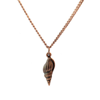 Antique Copper Tulip Shell Vintage Style Necklace