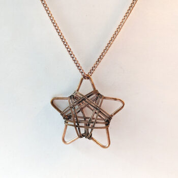 Antique Copper Wrapped Star Vintage Style Necklace