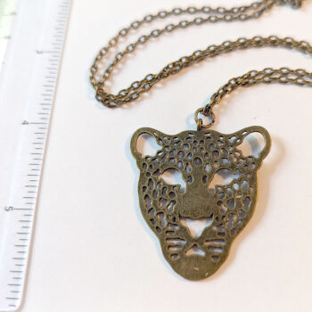 Antique Bronze Leopard Necklace - Image 2