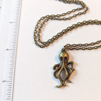 Antique Bronze Octopus Sea life Necklace - Image 2