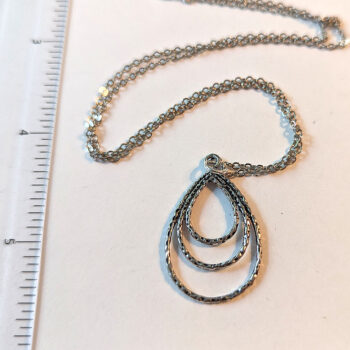 Antique Silver Triple Teardrop Necklace - Image 2