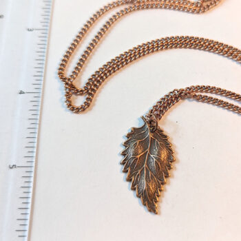 Antique Copper Leaf Vintage Style Necklace - Image 2