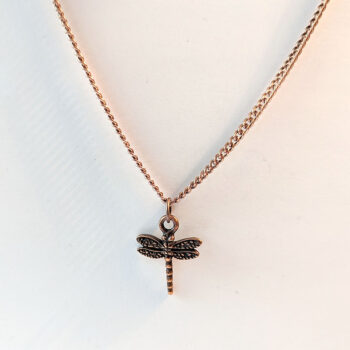 Antique Copper Small Dragonfly Vintage Style Necklace - Image 3