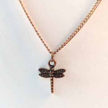 Antique Copper Small Dragonfly Vintage Style Necklace