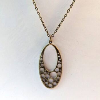 Antique Bronze Large Oval Vintage Style Necklace