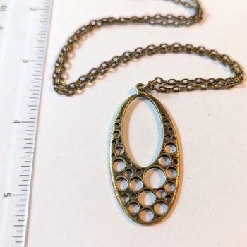 Antique Bronze Large Oval Vintage Style Necklace - Image 2