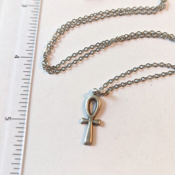 Antique Silver Small Ankh Necklace - Image 2