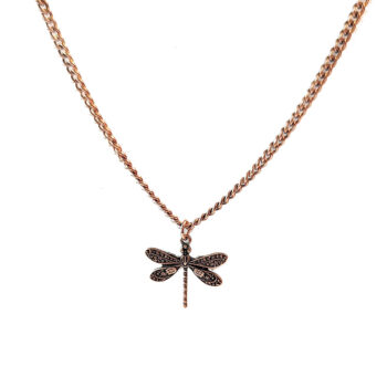 Antique Copper Dragonfly Vintage Style Necklace