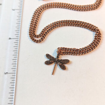 Antique Copper Dragonfly Vintage Style Necklace - Image 2