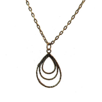 Antique Bronze Triple Teardrop Necklace