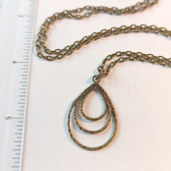 Antique Bronze Triple Teardrop Necklace - Image 2