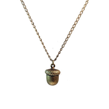 Antique Bronze Acorn Vintage Style Necklace