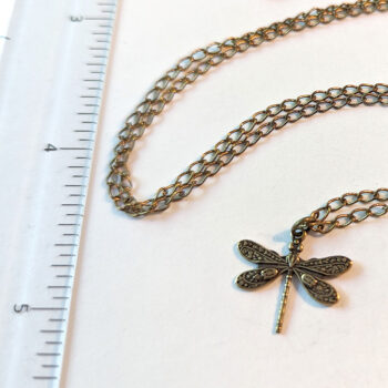 Antique Bronze Small Dragonfly Necklace - Image 2