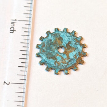 Steampunk Cog Gear Charm Antique Bronze Patina - Image 2