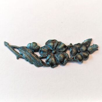 Branch with Leaves Leaf Flower Pendant / Connector Antique B