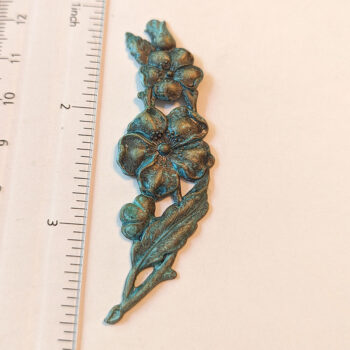 Branch with Leaves Leaf Flower Pendant / Connector Antique B - Image 2