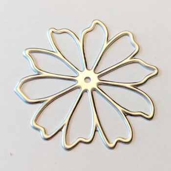 Large Daisy Flower Pendant / Connector Silver