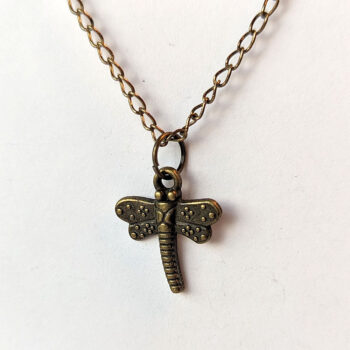 Antique Bronze Small Dragonfly Vintage Style Necklace - Image 5