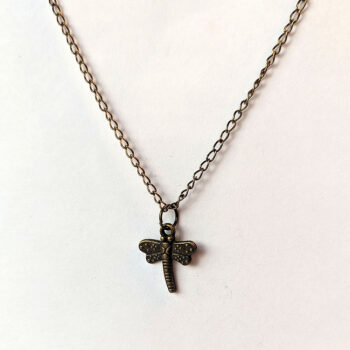 Antique Bronze Small Dragonfly Vintage Style Necklace - Image 6