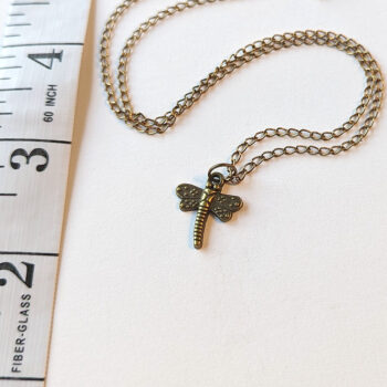 Antique Bronze Small Dragonfly Vintage Style Necklace - Image 7