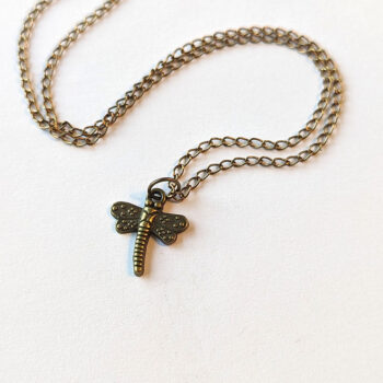 Antique Bronze Small Dragonfly Vintage Style Necklace - Image 8