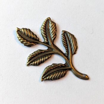 Leaf Branch Pendant / Connector Antique Bronze