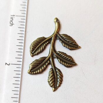 Leaf Branch Pendant / Connector Antique Bronze - Image 2