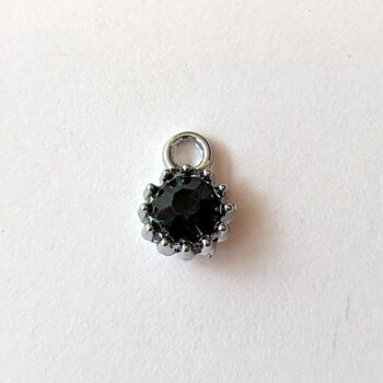 May Birthstone Dark Green Faceted Glass Rhinestone Charm - Image 4