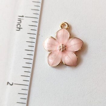 Pink Flower Charm Gold - Image 2