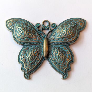 Large Butterfly Pendant Patina