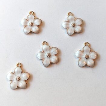 White Flower Charm Gold