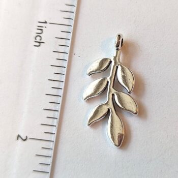 Branch Leaf Leaves Pendant Silver - Image 3