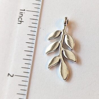 Branch Leaf Leaves Pendant Silver - Image 2