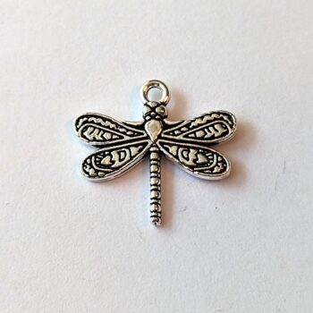 Small Dragonfly Charm Antique Silver - Image 3