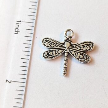 Small Dragonfly Charm Antique Silver - Image 2