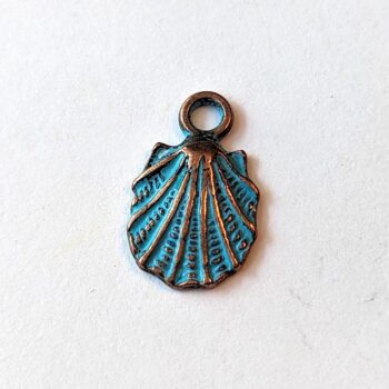 Scallop Shell Charm Patina