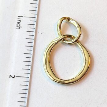 Irregular Interlinking Hoops Pendant / Connector Gold - Image 2