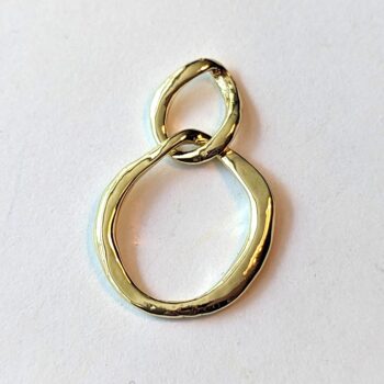 Irregular Interlinking Hoops Pendant / Connector Gold