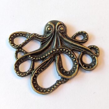 Medium Octopus Pendant / Connector Antique Bronze