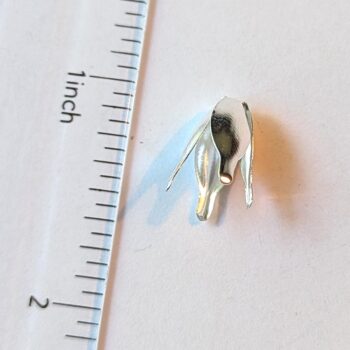 Tulip Flower Bead Cap / Pendant Silver - Image 2