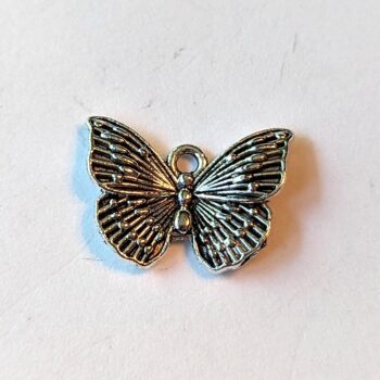 Small Butterfly Charm Antique Silver