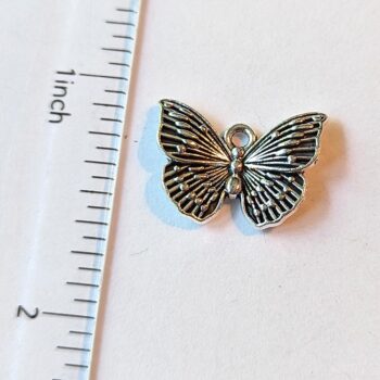 Small Butterfly Charm Antique Silver - Image 2