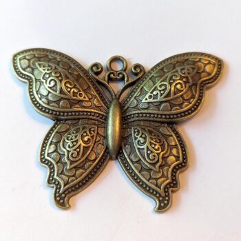 Large Butterfly Pendant Antique Bronze